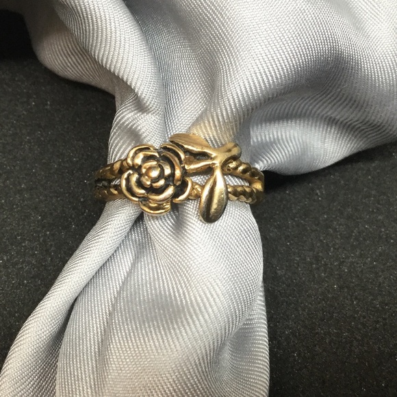 18k gold plated rose ring size 5 - Picture 3 of 9